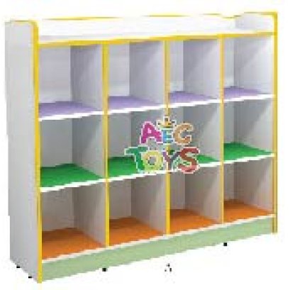 ชั้นเก็บกระเป๋านักเรียน 3 ชั้น 12 ช่อง(ไม้) ขนาด 120*30*105 ซม.